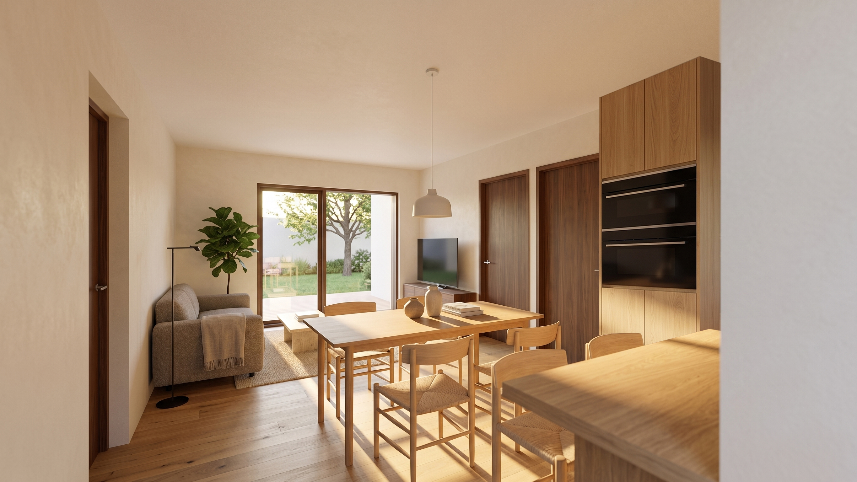 Render interior de una vivienda MP Mallén